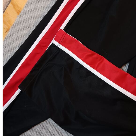 Spalding Track Pants Mens XL 40X32 Black/Red Stripes Performance Embroidered Y2K - Picture 9 of 15